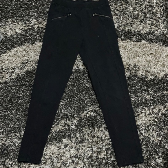 Black Jeggings with FAKE zipper Pockets - Picture 1 of 1